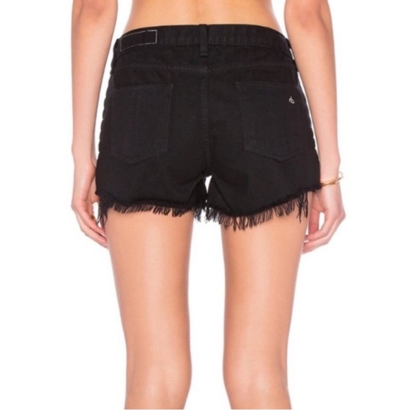 Rag & Bone Black Studded Distressed Cut off Shorts Size 31 - Picture 2 of 9